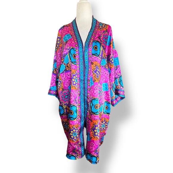 Vintage | Intimates & Sleepwear | Vintage Body Drama Boho Robe Bright ...